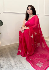 Rani pink chiffon saree - kasumi.in